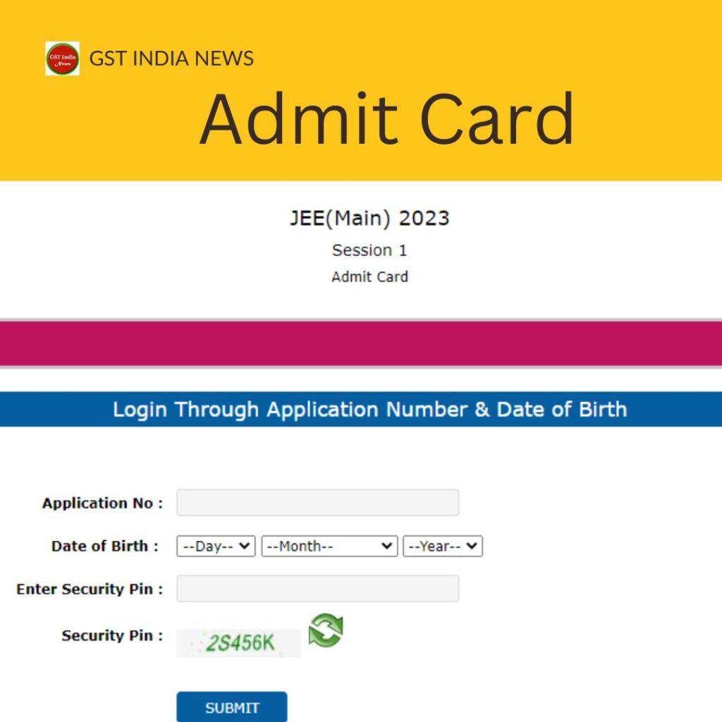 admit card for jee main