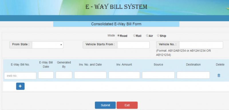 how to generate consolidated e way bill online pic