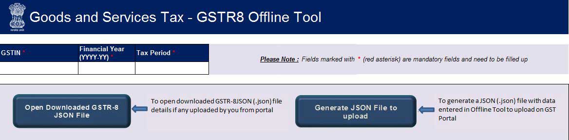 features of GSTR 8 offline Excel tool