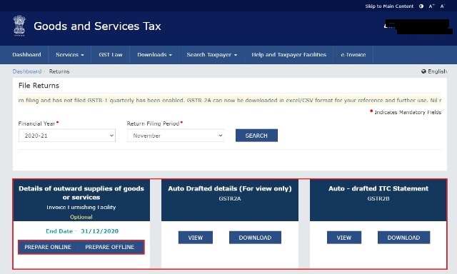 image for invoice furnishing facility in gst portal
