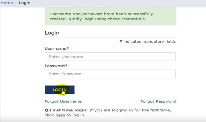 new username password success